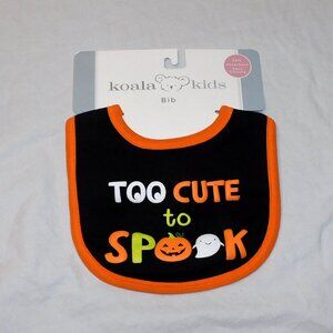 Baby First Halloween Bib Too Cute to Spook Unisex Ghost Jack O Lantern NEW